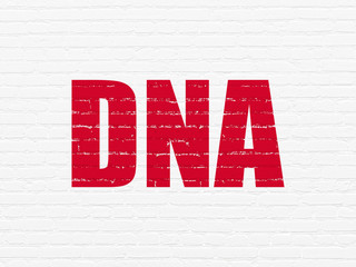 Medicine concept: DNA on wall background