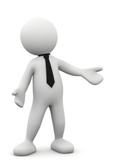 omino 3d che indica con mano