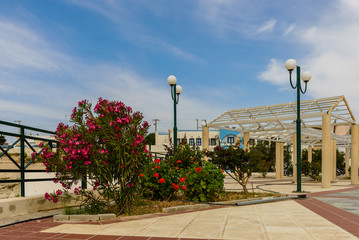 The main square of Kefalos village, Kos island, Dodecanese, Greece.