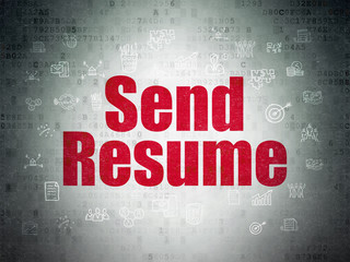 Business concept: Send Resume on Digital Data Paper background