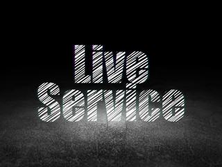 Business concept: Live Service in grunge dark room