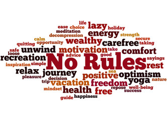 Obraz premium No Rules, word cloud concept 8