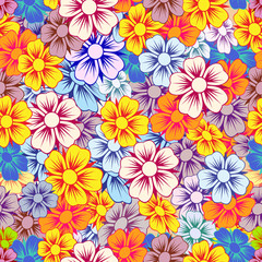 Background made up of flowers and plants.