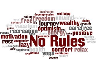 Obraz premium No Rules, word cloud concept