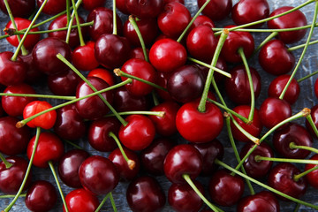 Sweet fresh cherries background
