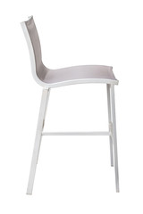 White bar stool with back isolated on white background