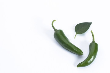 Jalapeno isolated with leaf