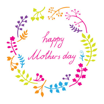 Happy mothers day card. Bright spring concept illustration with