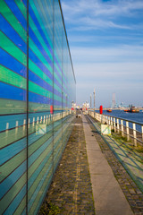 A view along the quays in Dublin City, Ireland

