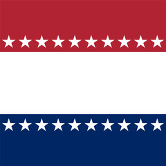USA patriotic frame with empty space on center