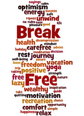 Obraz premium Break Free, word cloud concept 6