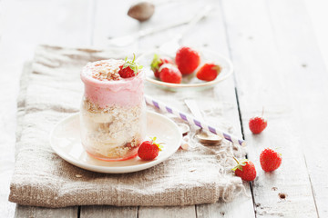 Fruit smoothie with strawberry