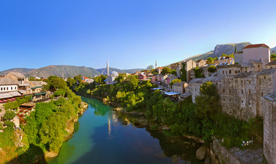 Fototapeta na wymiar Cityscape of Mostar - Bosnia and Herzegovina