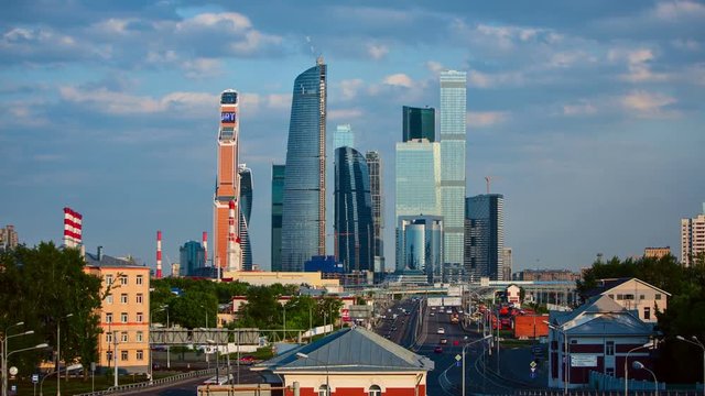 Moscow international business center. Time Lapse. UHD 4K 3840x2160. 30 fps
