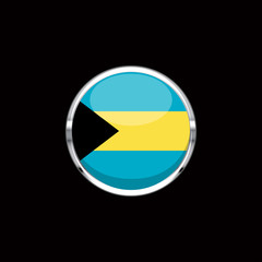 Vector flat style Commonwealth of the Bahamas state flag. Official design of Bahamas flag. Symbol with stripes and triangle. Independence day, holiday, web button illustration template. Add text