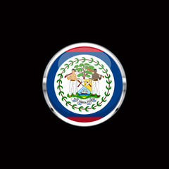 Vector flat style Belize state flag. Official design of Belize flag. Symbol with stripes and emblem. Independence day, holiday, web button illustration template background. Add text