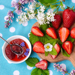 The season of strawberries and flowers. The view from the top.