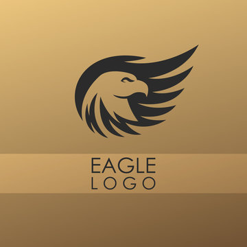 Abstract minimalistic logo of eagle. Universal premium elegant creative symbol.