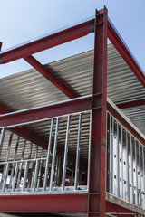 Vertical orientation of new office building under construction