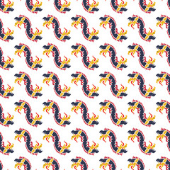 Seamless pattern with dragons