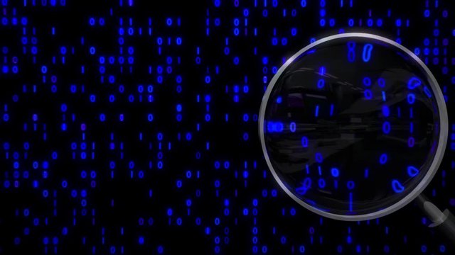 Data under magnifying glass binary spying spyglass 4k
