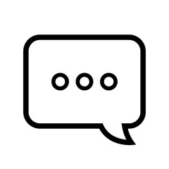 Chat bubble icon in black and white, vector illustration design.