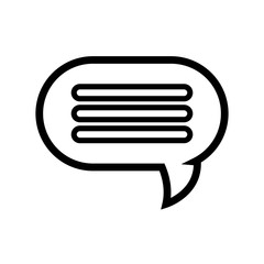 Chat bubble icon in black and white, vector illustration design.
