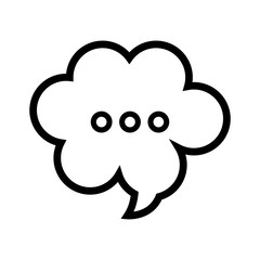 Chat bubble icon in black and white, vector illustration design.