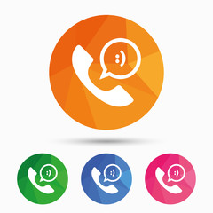 Phone sign icon. Support symbol.