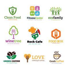 Food and coffee logo collection,logo set,logo collection,Vector logo template