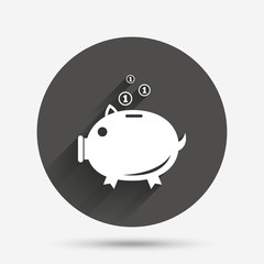 Piggy bank sign icon. Moneybox symbol.