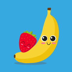 Banana and strawberry