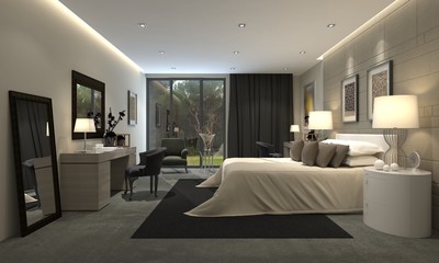 Naklejka na ściany i meble Bedroom Interior 3D Illustration