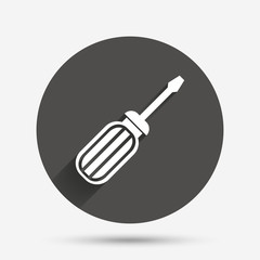 Screwdriver tool sign icon. Fix it symbol.