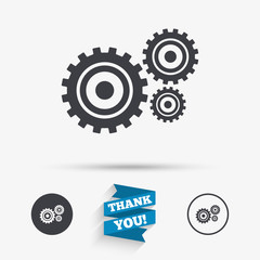 Cog settings sign icon. Cogwheel gear symbol.