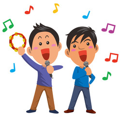 カラオケ／友達とデュエット（男同士）