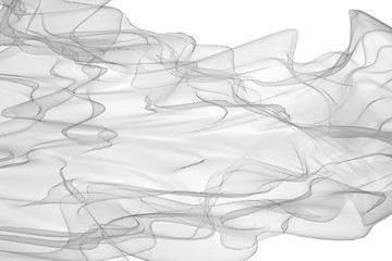 3d render beautiful abstract BW smoke on white background