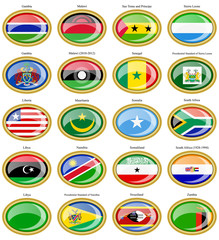 Flags of the Africa.