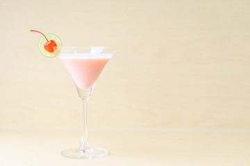 Classic pink lady cocktail