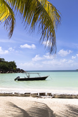 Tropical beach, Anse Volbert at Praslin island, Seychelles