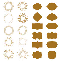 hand drawn sunbursts and frame