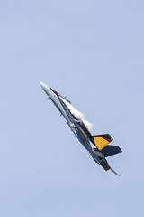 F-18 with vapor cloud