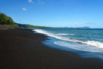 Black sand volcanic beach