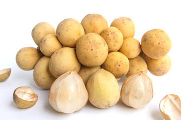 Longkong ,Langsat or Lanzones fruit isolate on white background