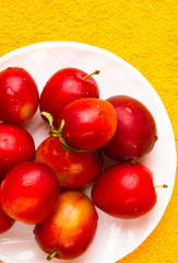 plums with water drops