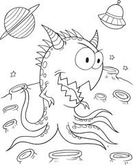 Space Monster Vector Illustration Art