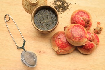 Festival moon cake and grren tea - Chinese cake