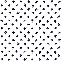 Seamless pattern with black ink hand drawn stars