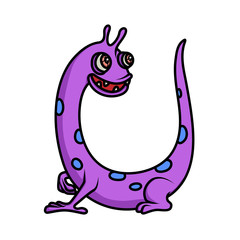 Monster alphabet: letter U