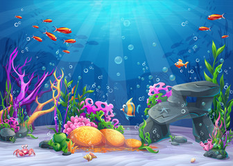Underwater cartoon illustration